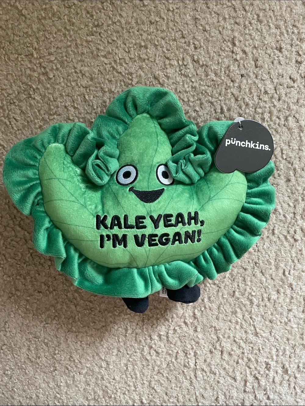 Punchkins Green 'Kale Yeah I'm Vegan!' Plush